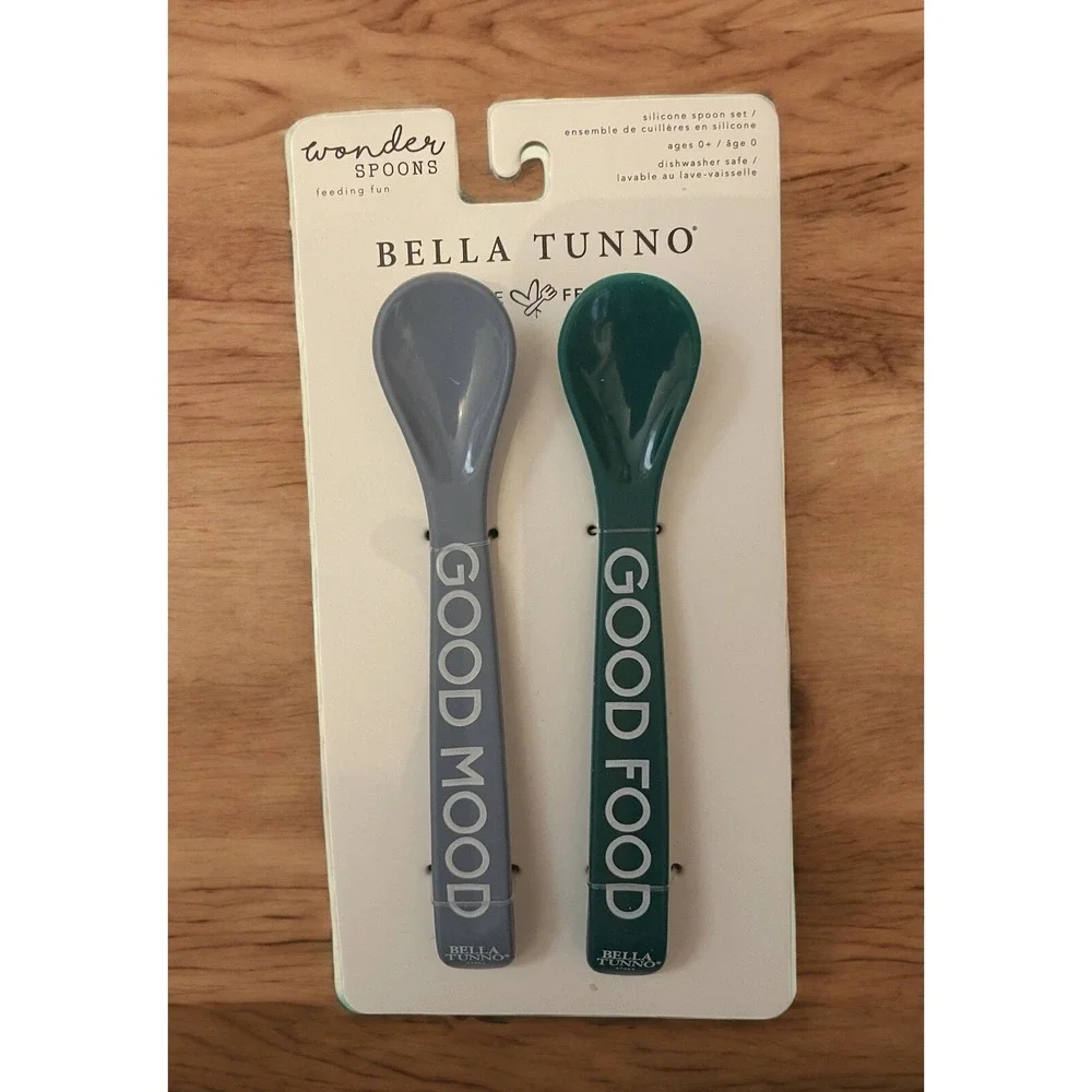 Bella Tunno Silicone Wonder Baby Spoons Organic Foodie 2 Spoon Set New